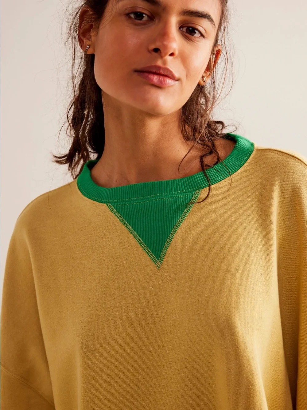 Free People We The Free Classic Crew Colorblock Sweatshirt